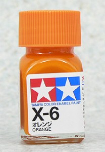TAMIYA 琺瑯系油性漆 10ml 亮光橘色 X-6 